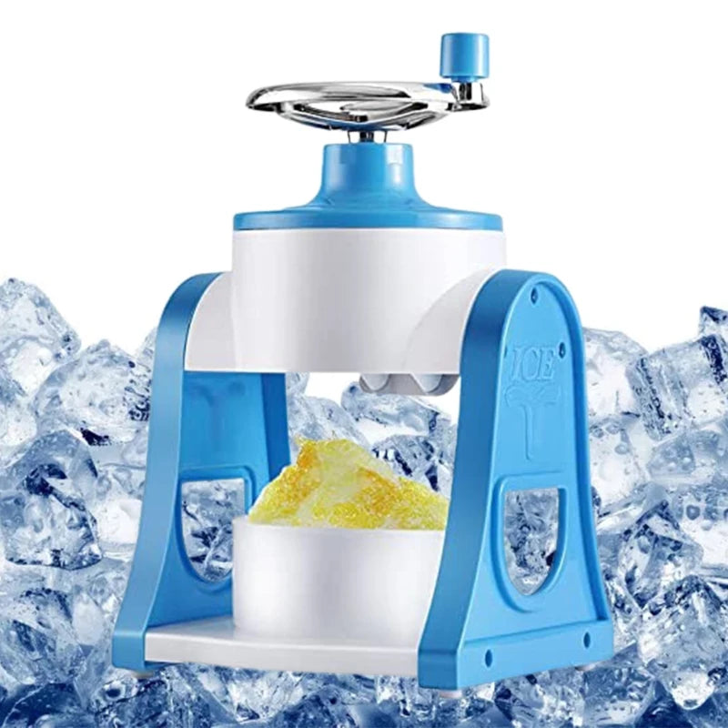 Portable Manual Ice Crusher Shaver Handheld Snow Crushing Ice Machine Stainless Steel Blade Shredding Ice Slush Maker for DIY