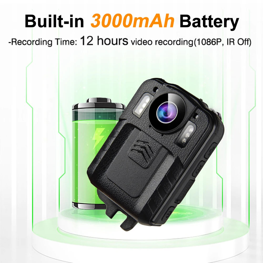 Danruiee M2 HD 1080p Body Camera Worn HDR Mini Camera Night Vision Alarm Police Chest Camera 3000mAh Bodycam Camcorder Dash Cam