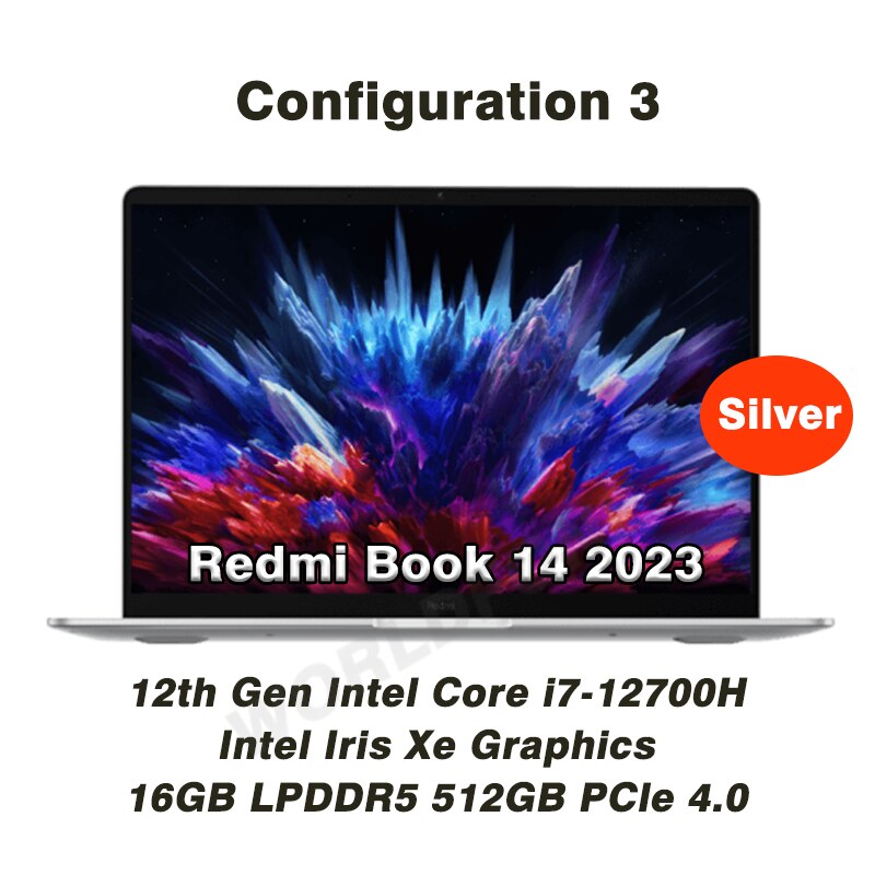 2023 Xiaomi Mi Laptop Redmi Book 14 Intel I5-12500H/i7-12700H 16G RAM 512G SSD 14Inch 2.8K 120Hz Screen Portable Office Notebook