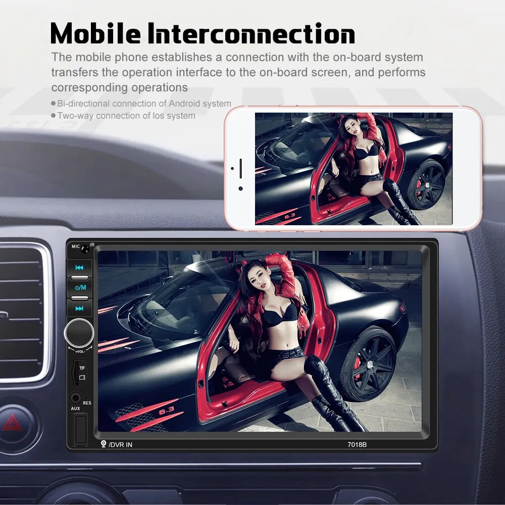 Podofo 2 din Car Radio 7" HD Autoradio Multimedia Player Auto audio Car Stereo MP5 Bluetooth USB TF FM Camera 2Din