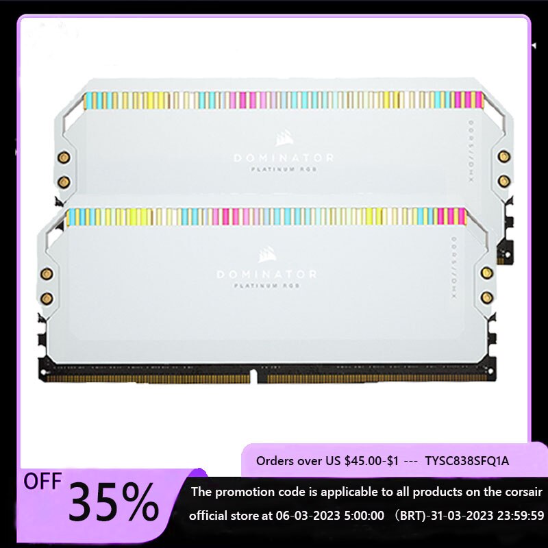 CORSAIR Dominator Platinum RGB DDR5 32GB (2x16GB) DDR5 5600 (PC5-44800) C36 1.25V - White