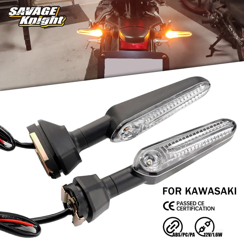 Motorcycle Flasher LED Turn Signals For KAWASAKI ER6N NINJA 650 300 400 1000 1000SX NINJA H2 HX SX Indicator Light Blinker Lamp