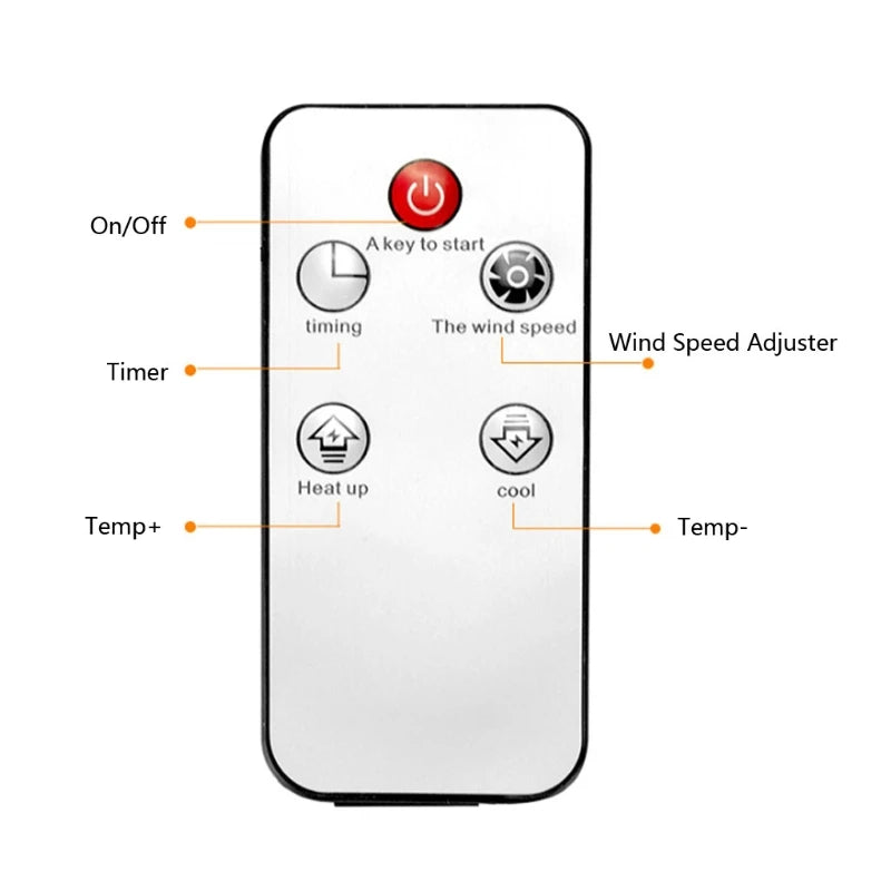 Small Portable Ceramic Space Heater Electric Heater Fan Thermostat Control Fireplace Heater with Realistic Flames 900W