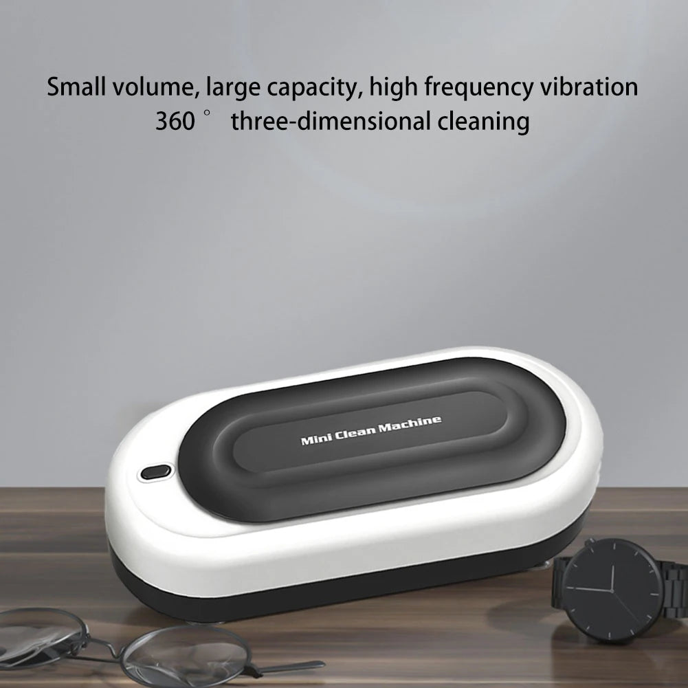 High Frequency Glasses Cleaner Mini Portable Jewelry Washing Machine Vibration Blue light Decontamination Non Ultrasonic Cleaner
