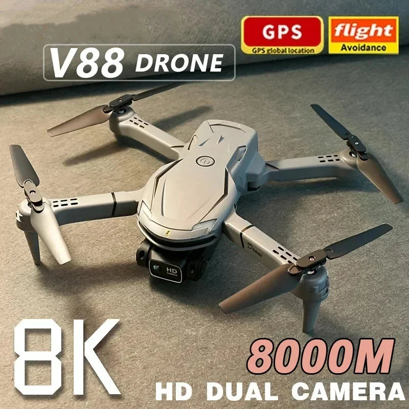 For Xiaomi New V88 Drone 8K 5G GPS Professional HD Aerial Photography Remote Control Aircraft HD Dual Camera Quadcopter Toy UAV