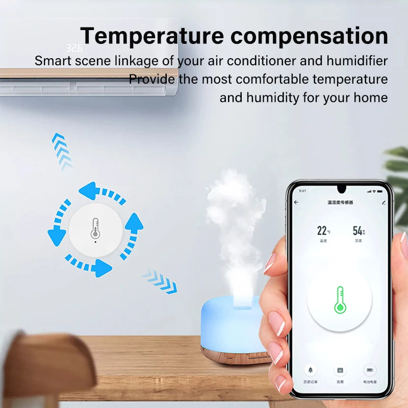 1/2PCS Tuya Zigbee 3.0 Temperature And Humidity Sensor Remote Monitor By Smart Life APP Battery Powered Work With Alexa