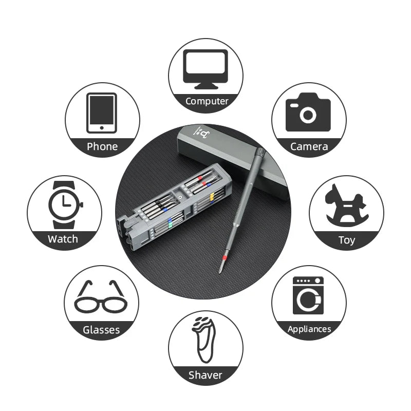 Multifunction Precision Screwdriver Set Magnetic Slotted S2 Philips Hex Torx Screw Driver Bit Set Mobile Phone Repair Hand Tools