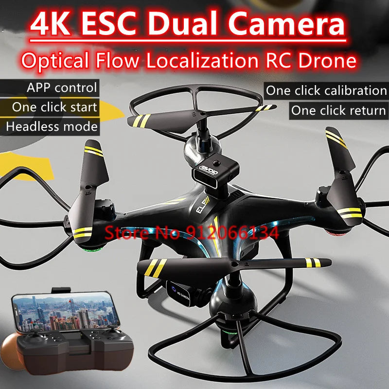 WIFI FPV 4K ESC Camera Optical Flow WIFI FPV RC Drone 2.4G Intelligence Obstacle Avoidance APP Control Smart Hover RC Quadcopter