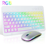 RGB BT Keyboard and Mouse Combo Rechargeable Wireless Blue-tooth Keyboard Mouse Russian Spanish Backlight Keyboard and Mouse Set