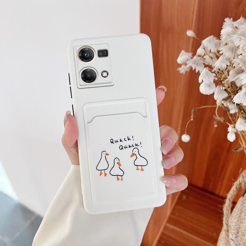 Cartoon Card Slot Holder Phone Case For Oppo Reno 7 Reno7 4G 5G Reno5 5 6 6Z 7Z 5K 8 8T Reno8T Reno8  Reno6 Reno6Z 4G 5G Cover