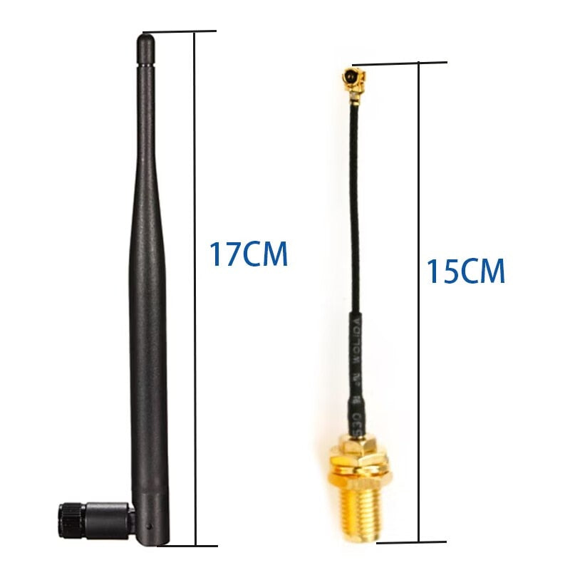 2.4GHz antenna 5dbi RP SMA male connector 2.4G wiFi antenna RP SMA 2.4G 5DB wiFi antenna+15CM SMA female connector to IPX 1.13 c