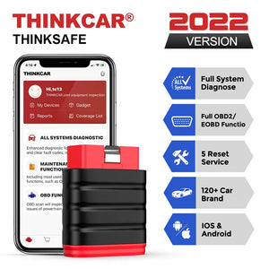 2022 Thinkcar Thinksafe OBD2 Scanner Full System Code Reader Scan 5 Reset OBD 2 Diagnostic Tools PK THINKCAR PRO