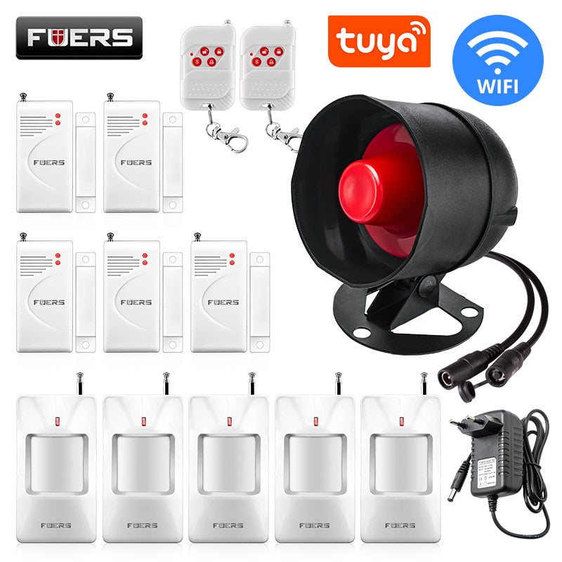 Fuers WIFI Tuya Smart Alarm System Siren Speaker Loudly Sound Home Alarm System Wireless Detector Security Protection System