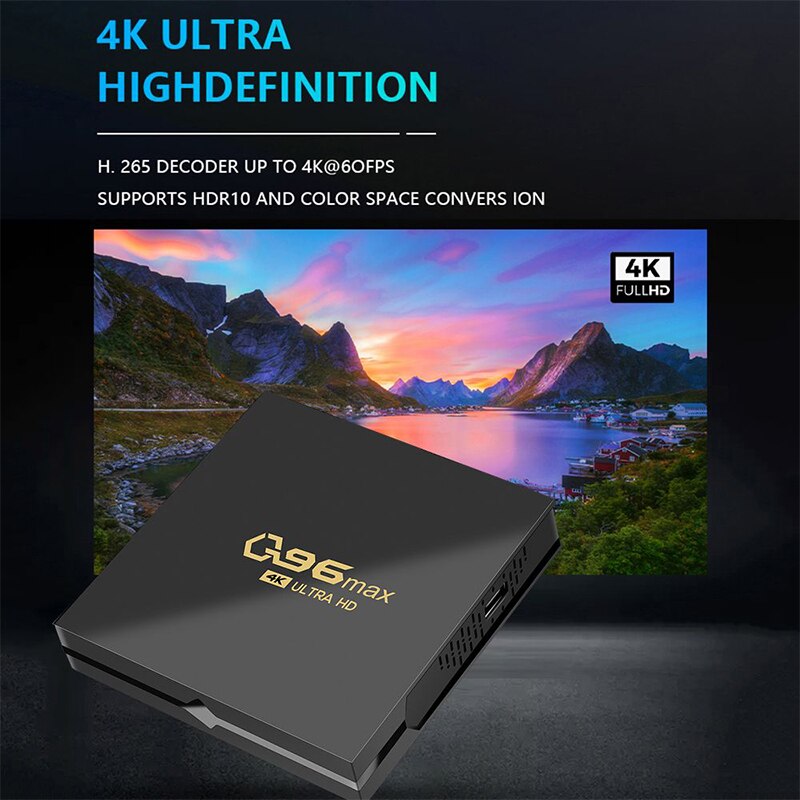 Xiaomi Mijia Q96 MAX Android 10 Internet TV Set-top Box AmLogic Jingchen 4K TV Box WIFI 4K Set Top Box Home Theater Smart TV Box