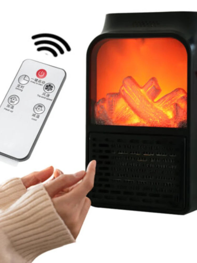 Wall 3D Flame Fireplace Heater Home Desktop Mini Electric Warmer Machine Winter Stove Radiator Hot Air Blower for Home Office