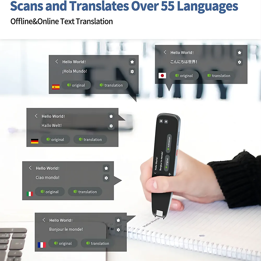 Smart Voice Scan Translator Pen MultifunctionTranslation Real Time 121 Languages Translator Business Dictionary Pen