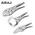 AIRAJ 3 Pcs Locking Pliers Welding Tools 7'' Carbon Steel Pliers Industry Round Mouth Vise High Torque Fixed Clamping Hand Tools