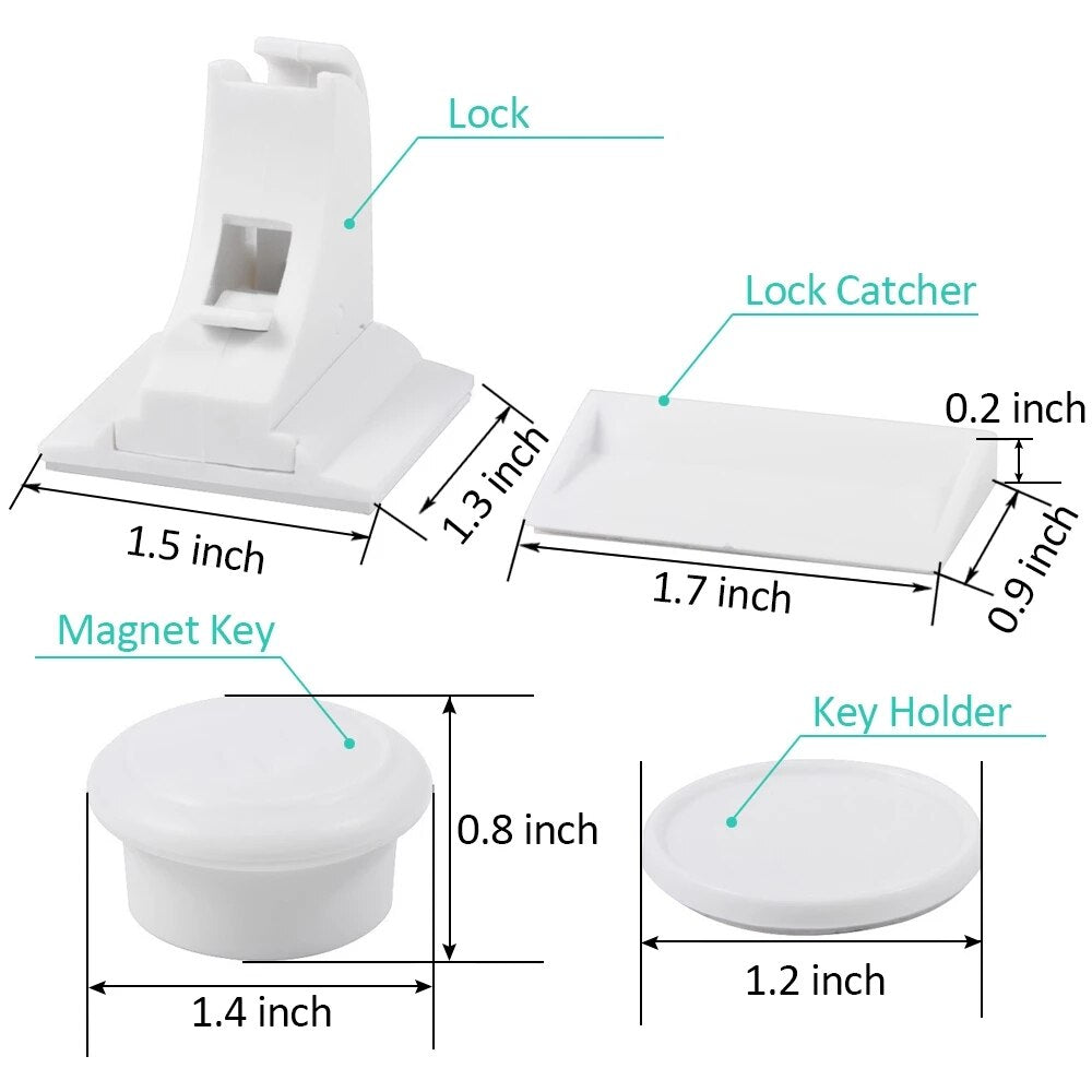 HONTUSEC Kids Security Baby Lock Magnetic Child Lock Cabinet Drawer Door Lock Children Protection Lock No Drilling Baby Lock