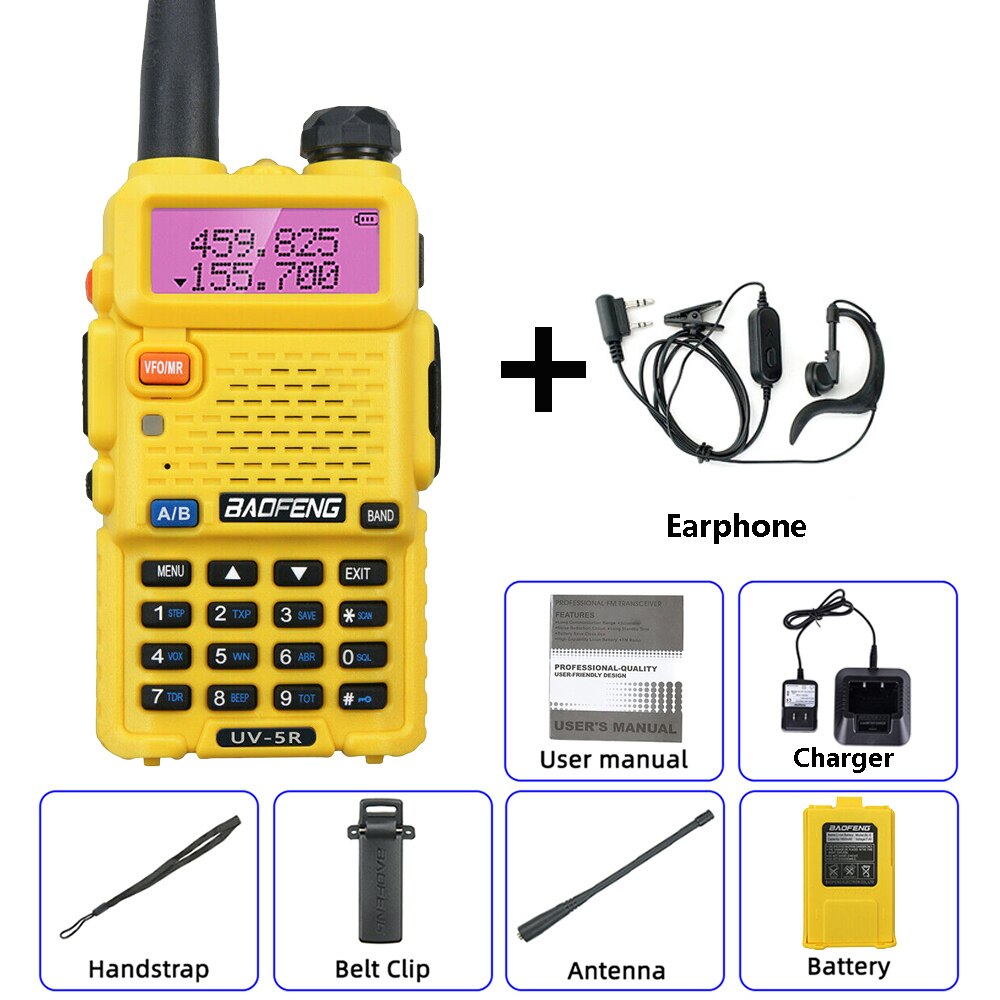 BaoFeng UV 5R Walkie-Talkie Portable FM cb Radio Stations Transceiver Wireless Set Dualband Long Range Two Way Radio For Hunting