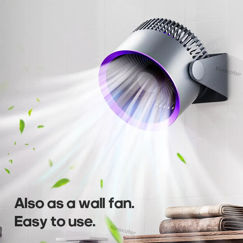 Home Air Circulation Fan 4000mah Silent Multifunctional Wall Fan Air Conditioning 3 Speeds Ventilator For Bedroom Kitchen Office