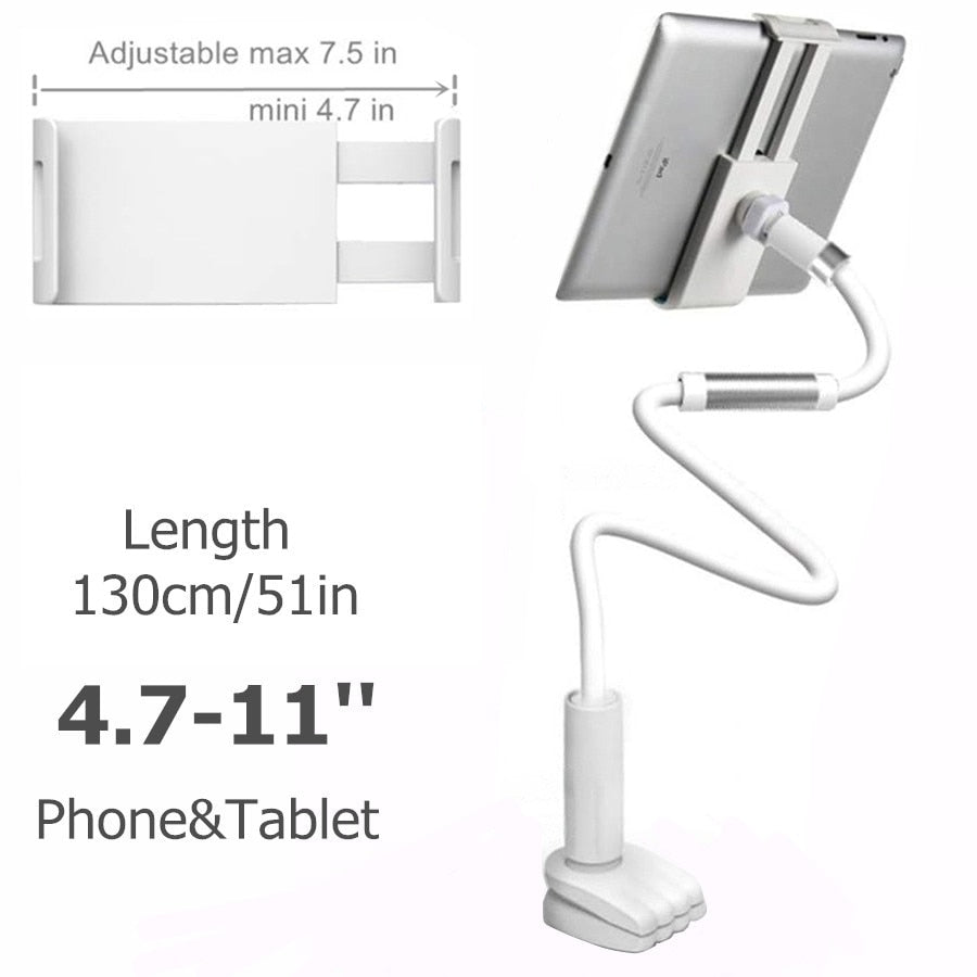 Flexible Long Arm Tablet Stand Holder for iPad Air Pro Mini Galaxy Tab Xiaomi Lenovo 4.7-11" Clip Mount Bed Tablet Phone Holder