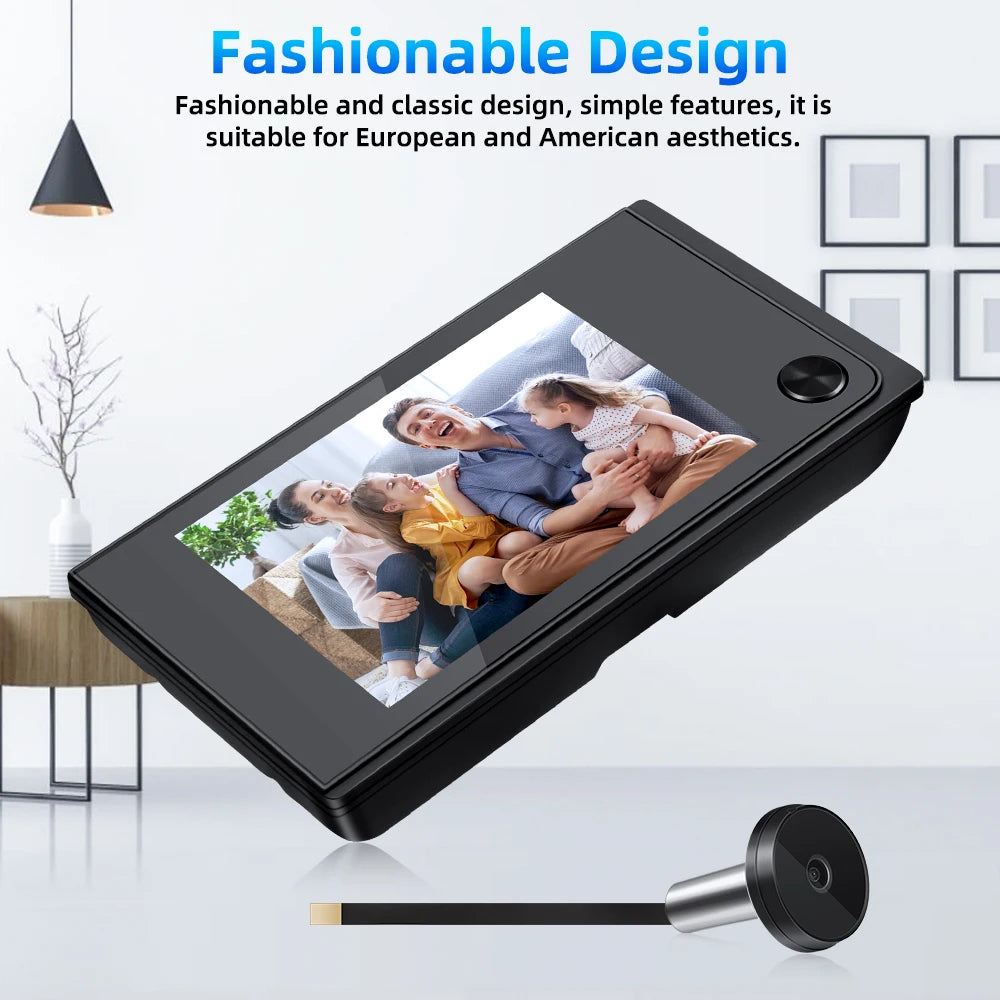 Tonteen 3.5 Inch Peephole Doorbell Camera 120° HD LCD Digital Door Viewer Outdoor Monitor Smart Home Cat Eye Visual Door Bell