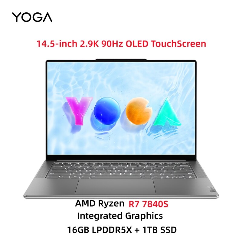 Lenovo YOGA Air14s Laptop 2023 AMD R7 7840S 16G/32GB RAM 1T/2TB SSD 14.5-inch 2.9K 90Hz OLED Touch Screen Computer Notebook PC