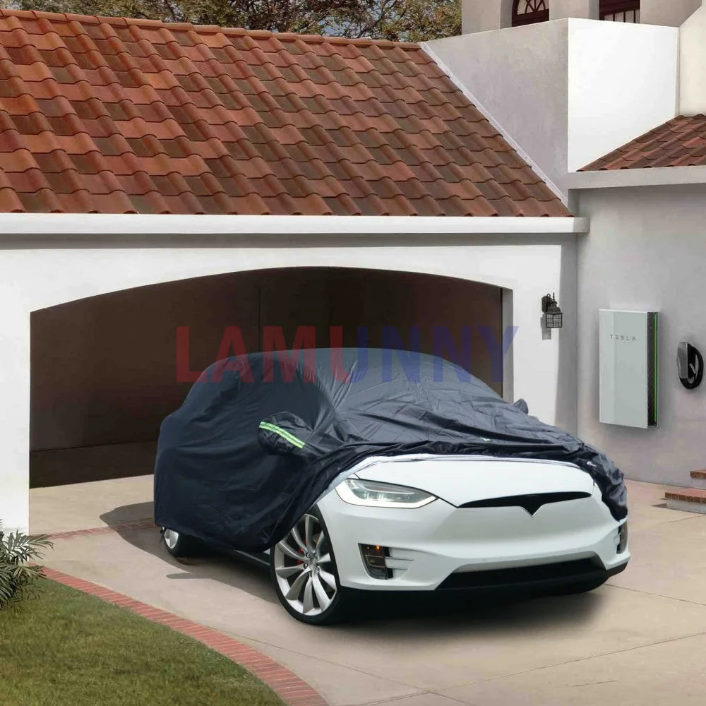 For Tesla Model 3 Y X S Car Cover All-Weather UV Protection Full Exterior Accessories with Charge Port Opening & Ventilated Mesh