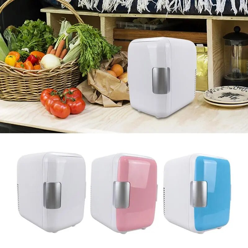 Mini Personal Refrigerator Mini Portable Fridge 4L Cooler And Warmer Personal Refrigerator For Beverage Food Cosmetics Cold And