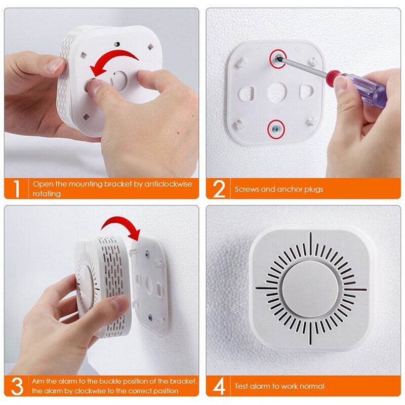 ACJ Independent Smoke Alarm Wireless Smoke Fire Detector Security Protection Sound Alarm Sensor for Home Office Security