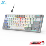 AULA F3261 RGB effect USB Mini Mechanical Gaming Keyboard Red Switch 61 Keys Wired Separated detachable cable for Mac Windows