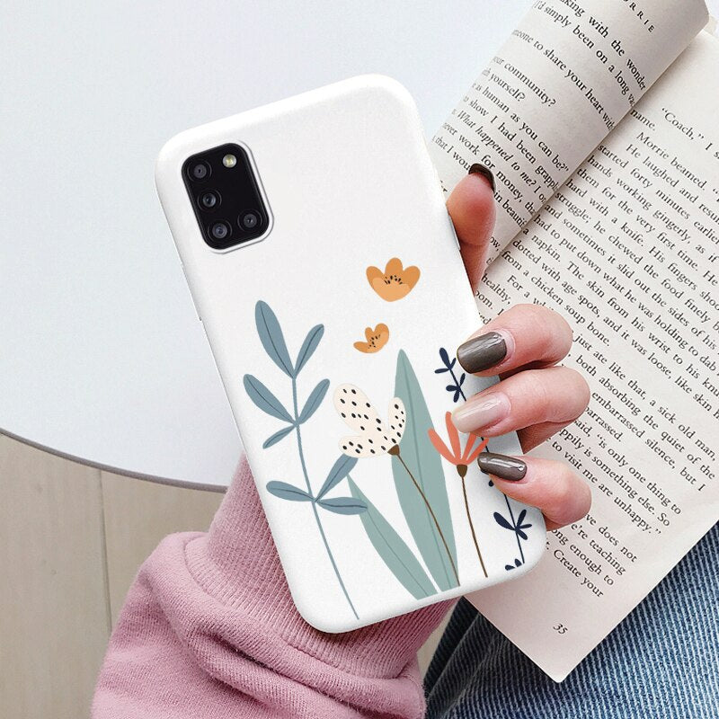 Soft Case For Samsung Galaxy A31 A41 Phone Cover Cute Flowers Butterfly Fundas TPU Coque For Samsung A31 A 31 a 41 Bumper Cases