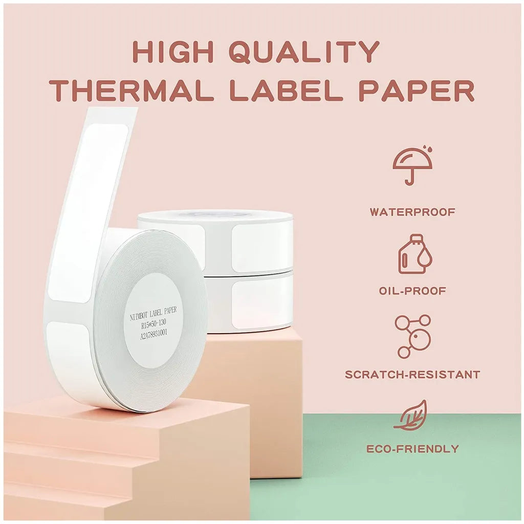 NiiMBOT D101 D11 D110 Label Thermal Printer White Label Paper Roll Waterproof 10Rolls Cheapest official Sticker Papers