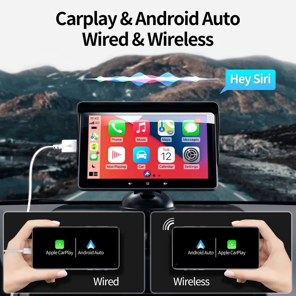 Universal 7Inch Car Radio Wireless CarPlay And Wireless Android Auto Multimedia Video Player Touch Screen For Nissan Toyota Car