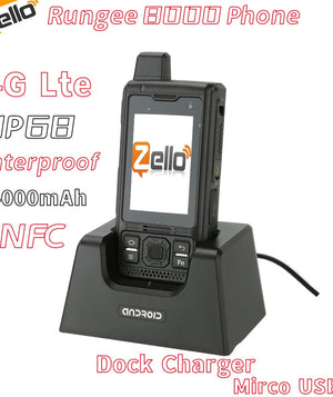 Rungee B8000 Phone IP68 Waterproof Zello PTT Walkie Talkie 1G +8G Intercom 2.4'' Touch Screen Android 8.1 Quad Core 8GM ROM