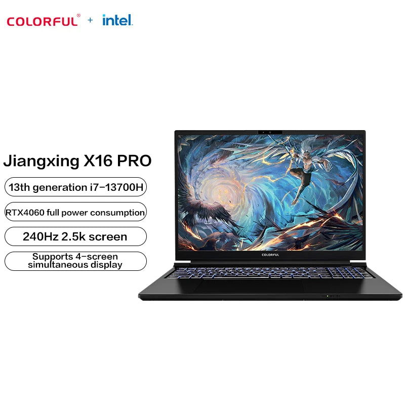 New Genuine Colorful General Star X16 Pro 23 Gaming Laptop i7-13700H/I9-13900H RTX4060 16-inch 240Hz 2.5K E-Sports Notebook