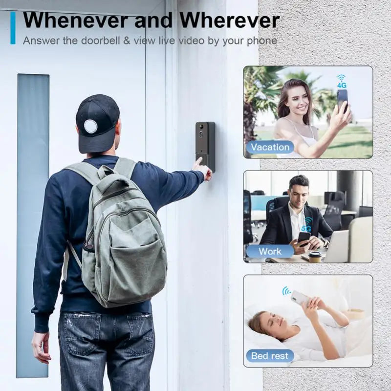 1/3PCS Smart Home WiFi Outdoor Wireless Doorbell 1080P Night Intercom Video Doorbell Camera Waterproof Security