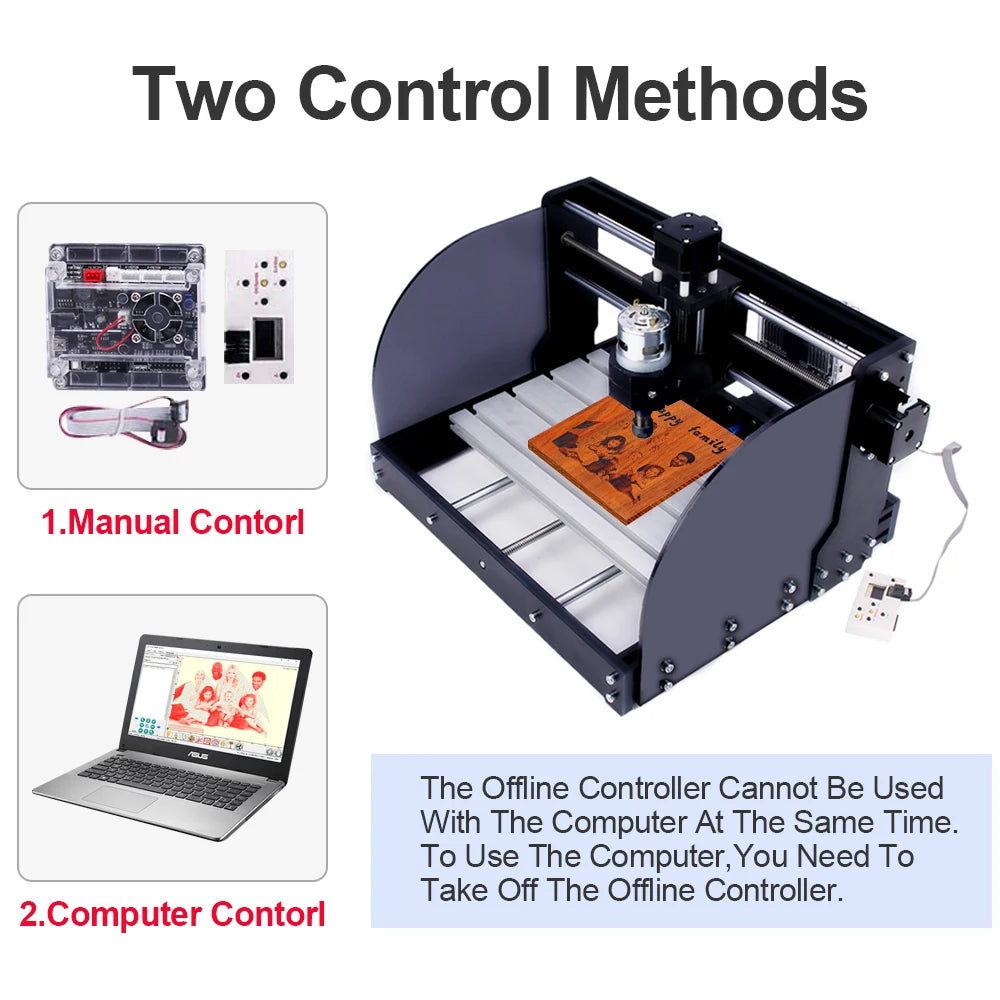CNC 3018Pro Max Woodworking Engraving Machine 7W-20W Laser 3-Axis GRBL Controller Engraving Machine For Carving Plastic  Acrylic