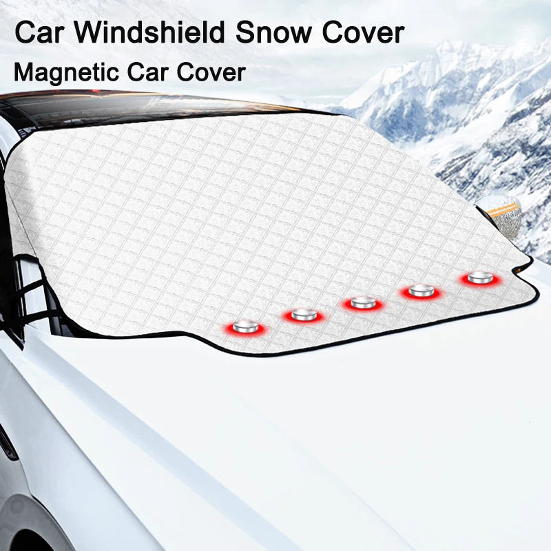 Car Windshield Snow Shield Cover Magnetic Sun Shade Front Windshield Block Cover Winter Automobiles Exterior Cover Accessories
