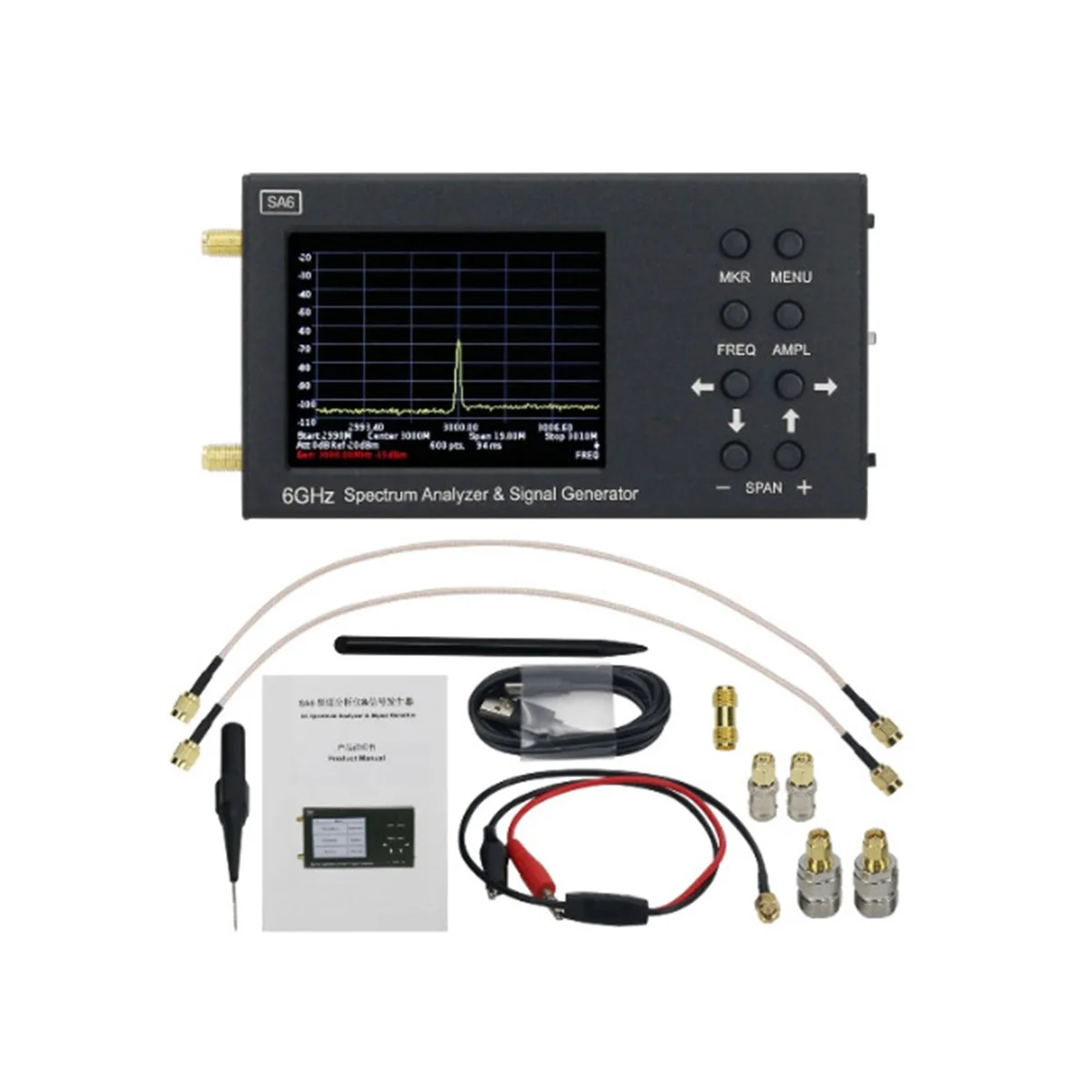 6G Portable Spectrum Analysis Instrument Wi-Fi Cdma Lab 35-6200Mhz Signal Tester Sa6