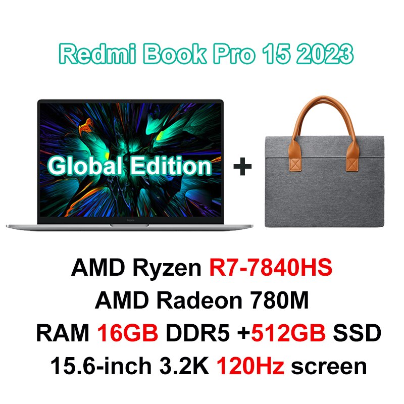 2023 Xiaomi Laptop Redmi Book Pro 15  Ryzen R5-7640HS/R7-7840HS AMD 780M/760M 16G RAM 512G/1T 15.6Inch 3.2K 120Hz  Mi Notebook