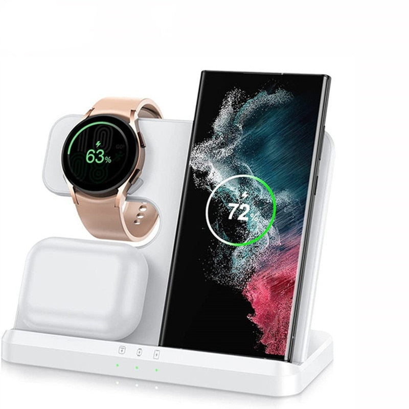 3 in 1 Wireless Charger Stand For Samsung S22 S21 S20 S10 Ultra Note Galaxy Watch 5 4 Active Buds 15W Fast Charging Dock Station