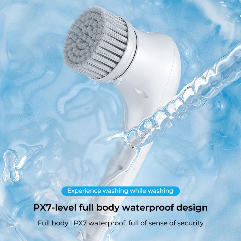 5 In 1 Electric Household Cleaning Brush Window Kitchen Bathroom Cleaning Multifunctional Brush With 5 Heads Usb Charging