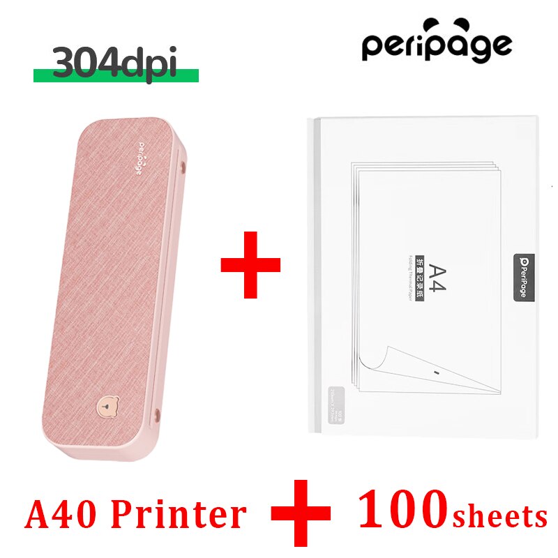 PeriPage 304DPI A4 Portable Printer Wireless Print PDF Webpage Contract Document Printers Study Bluetooth Mini A4 Printer