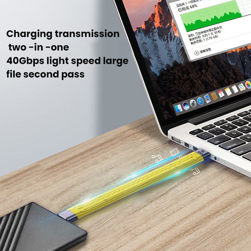 USB 4.0 Gen3 40Gbps Thunderbolt 3 Data Cable PD 100W 5A Fast Charging USB C to Type C Cable 4K@60Hz Cable USB Type C Data Cabel
