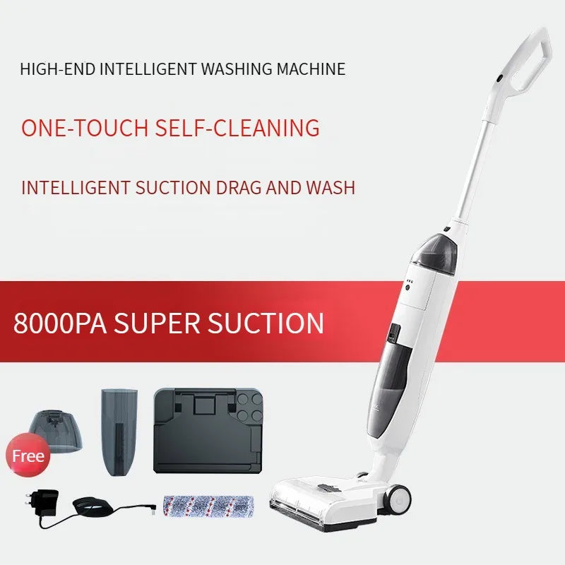 ECHOME 8000PA Electric Floor Mop Sweeper Wireless Wet Dry Handheld Vacuum Cleaner Floor Wash Smart Home Bathroom Cleaning Tool