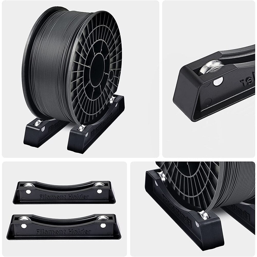 3D Printer Filament Spool Holder Consumables Shelves Supplies Fixed Seat for ABS PLA PETG 3D Printing Material Rack Tray Black