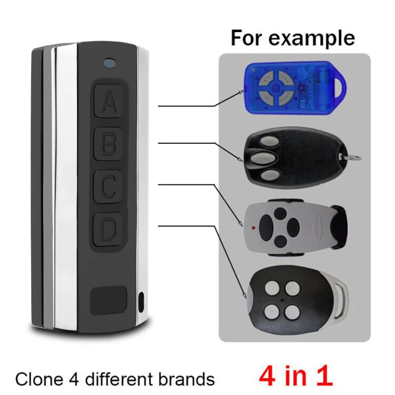4 in 1 MultiFrequency Garage Door Remote Control 280MHz-868MHz Code Grabber Copy Clone Electric Gate Opener HandTransmitter