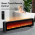 KINSCOTER Baseboard Heater Simulated Fireplace Lighting 2000W Electric Space Heater Floor Warmer Fan with Remote Control