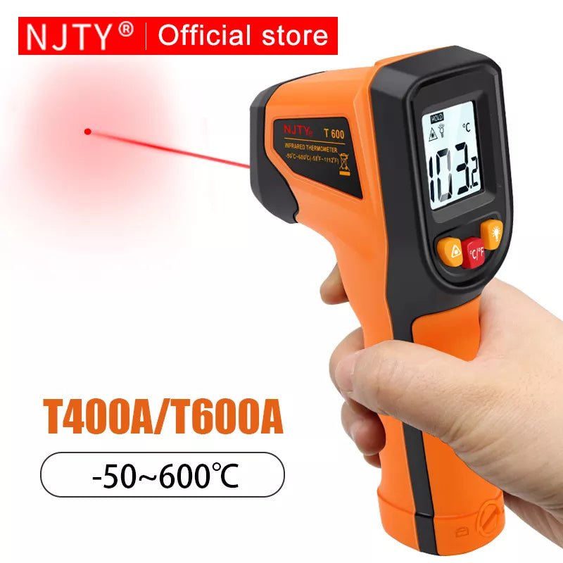 NJTY Digital Infrared Thermometer -50~600℃ Laser termometro Pyrometer Gun  Non-Contact Laser Temperature Meter Industrial Tools
